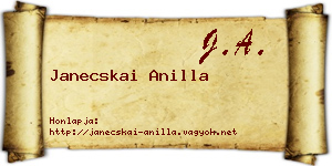 Janecskai Anilla névjegykártya